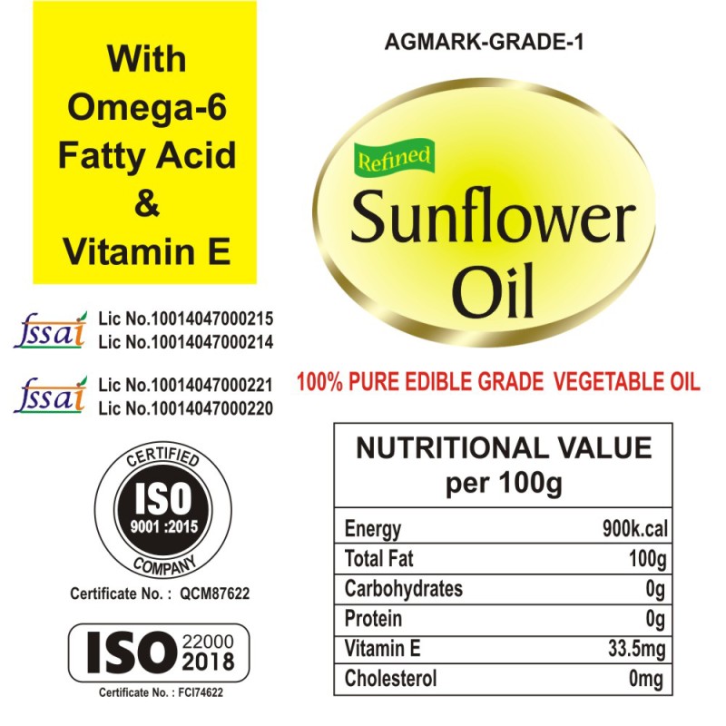 SUNFLOWER OIL1 LTR POUCH PACK OF 2